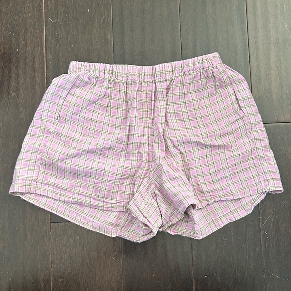 Brandy Melville Pants - Rare Brandy Melville logan Plaid Athletic Shorts pjs sweatshorts boxer flannel